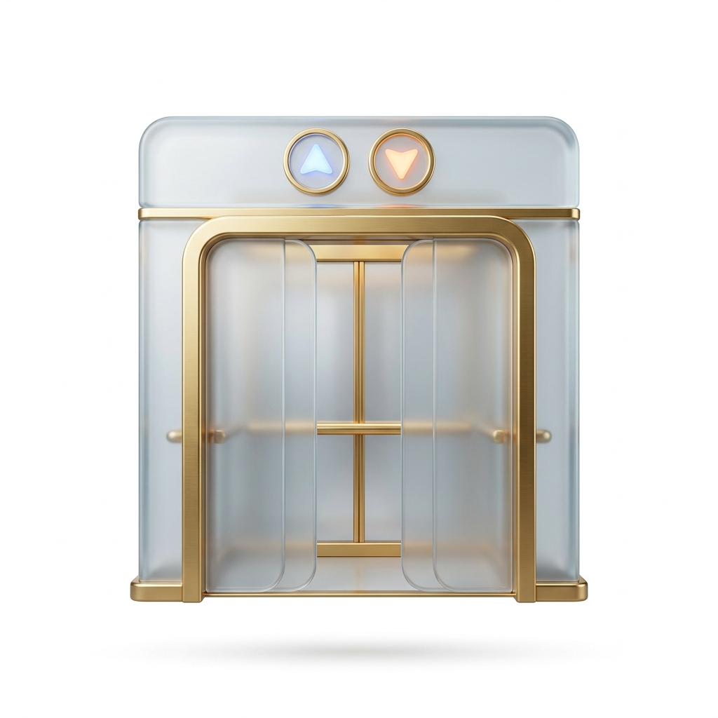 glass logo automatic elevators