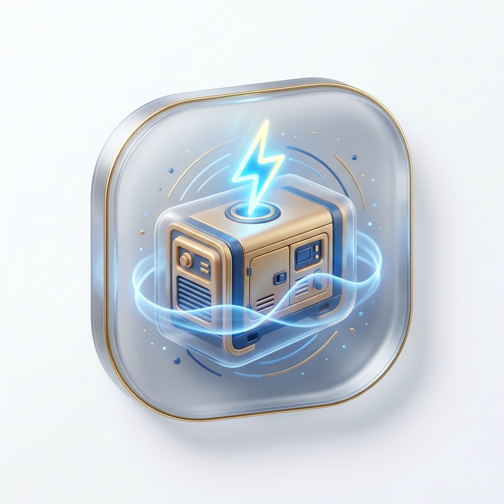 glass logo power backup